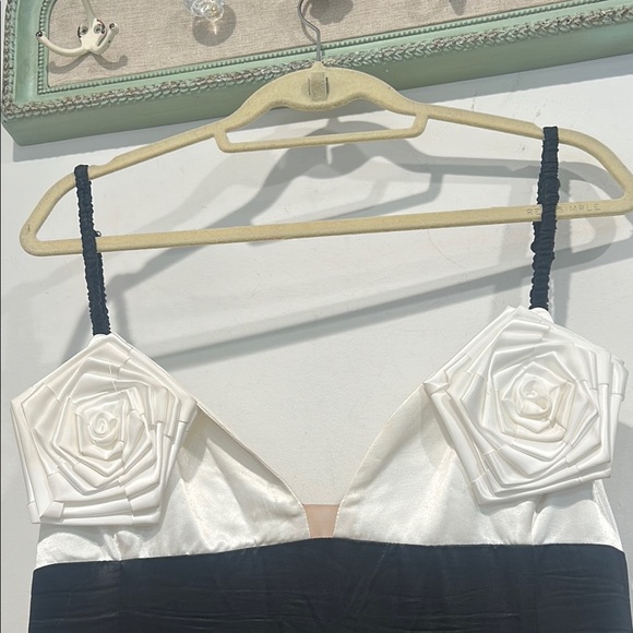 For Love And Lemons Rita Rosette Bust Black and White Midi Dress plus size XXL - Picture 2 of 13